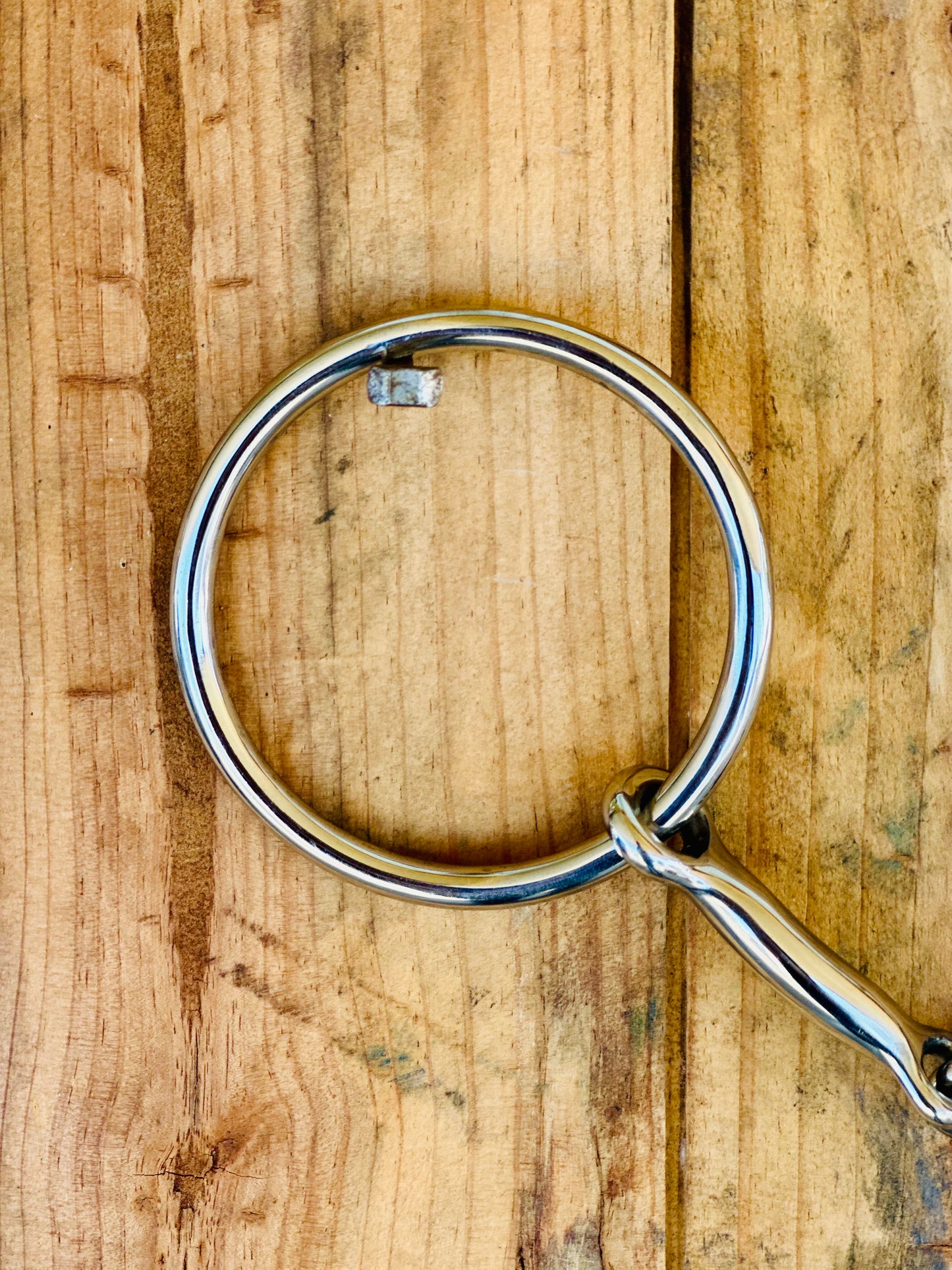Dustybutts Three Piece Loose Ring Smooth Snaffle Bit With Cricket