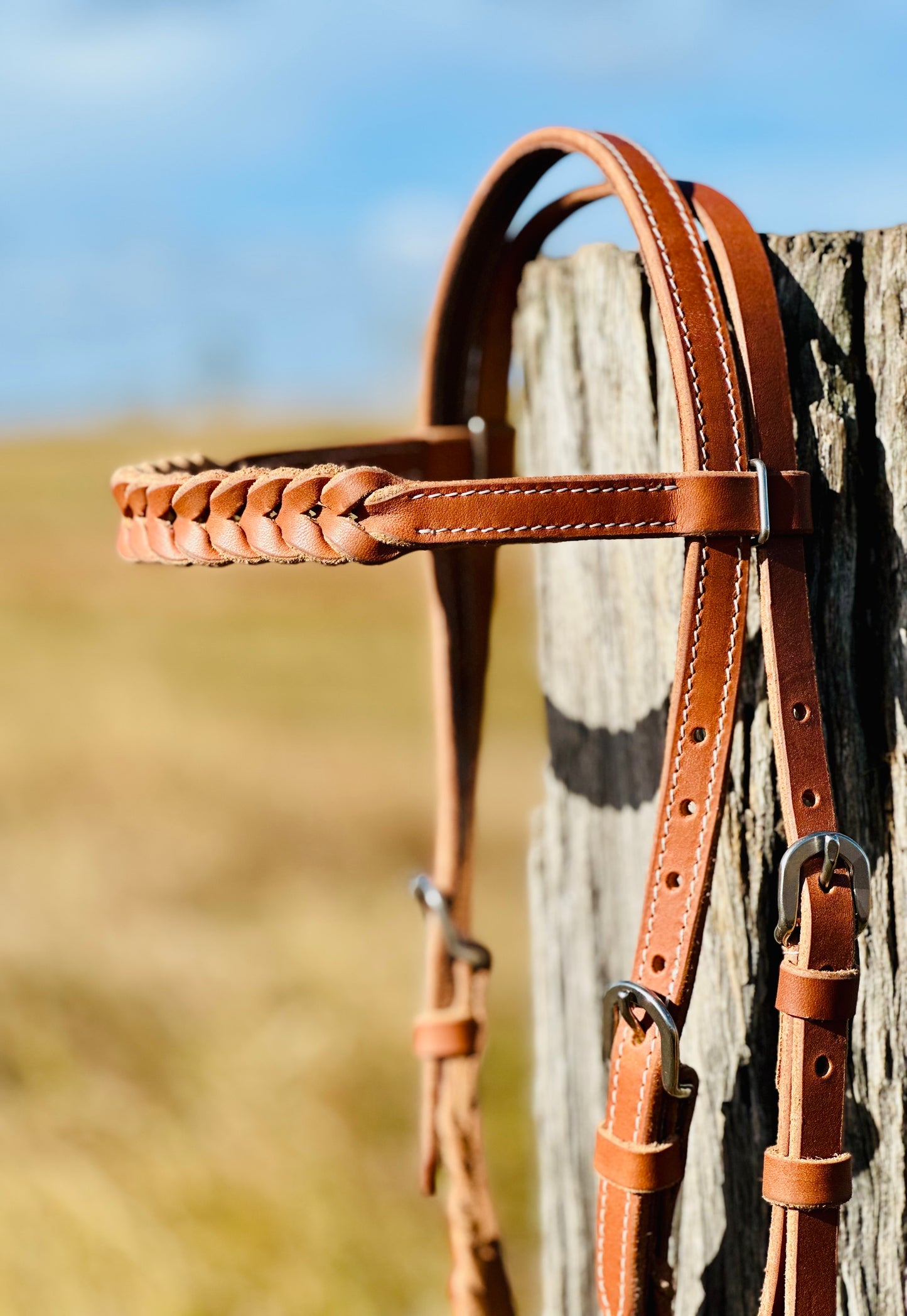 Dustybutts Braided Browband Bridle // Medium Oil