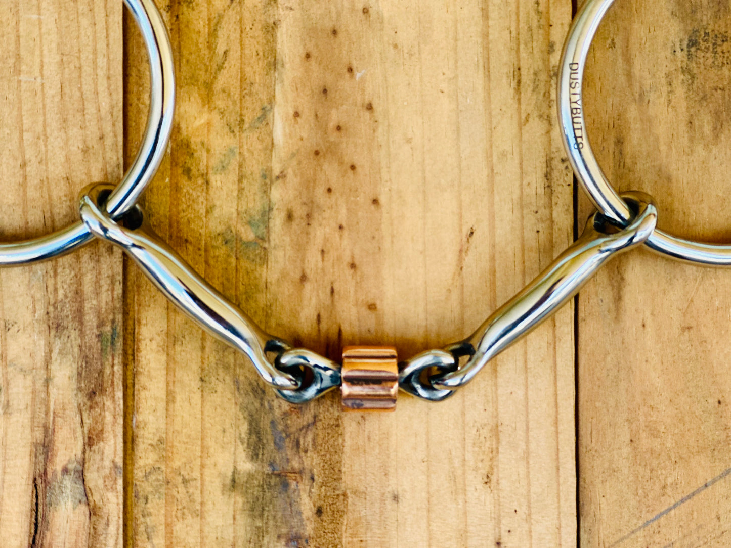 Dustybutts Three Piece Loose Ring Smooth Snaffle Bit With Cricket