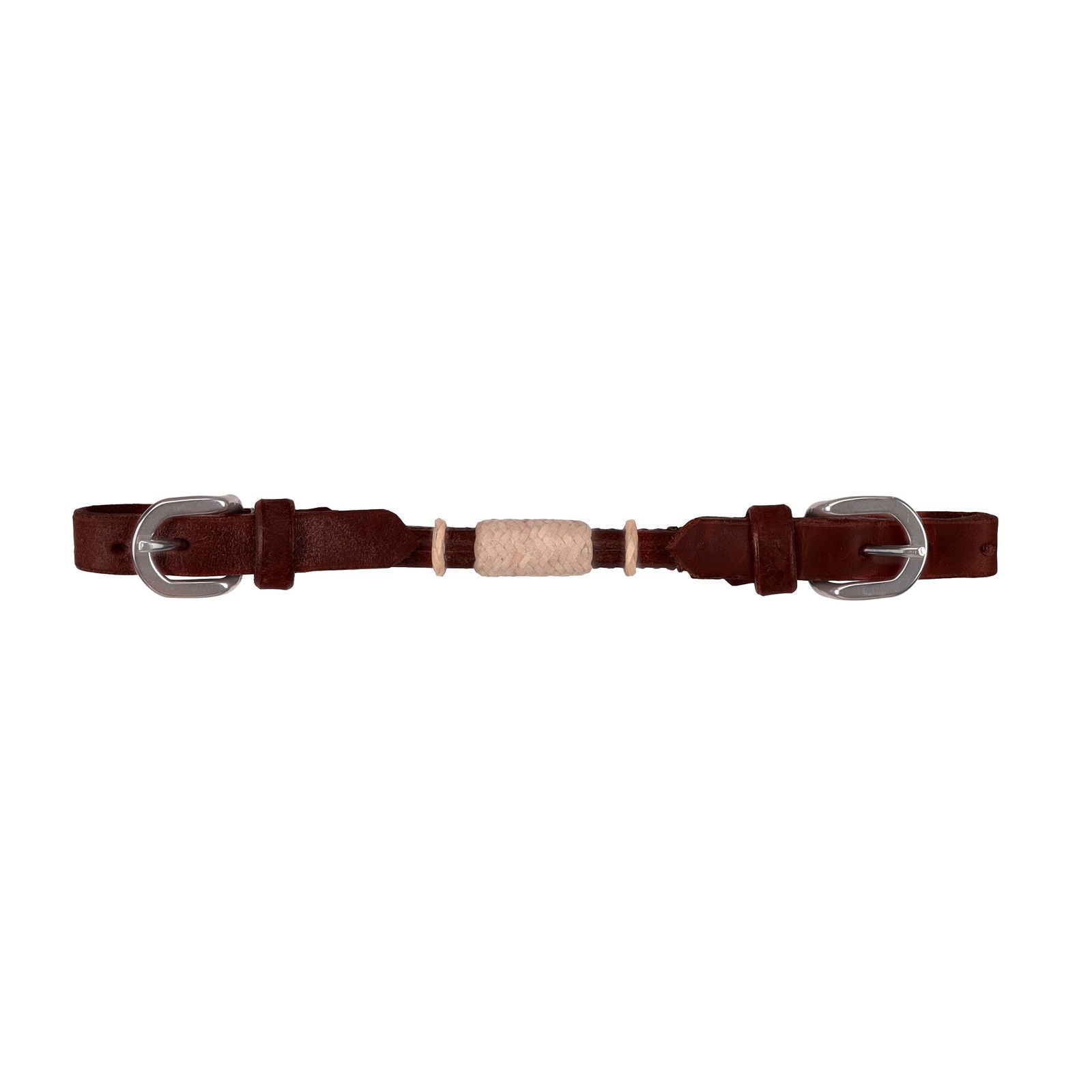 Argentina Cow Leather Rolled Curb Strap with Rawhide - Latigo - Dustybutts Australia