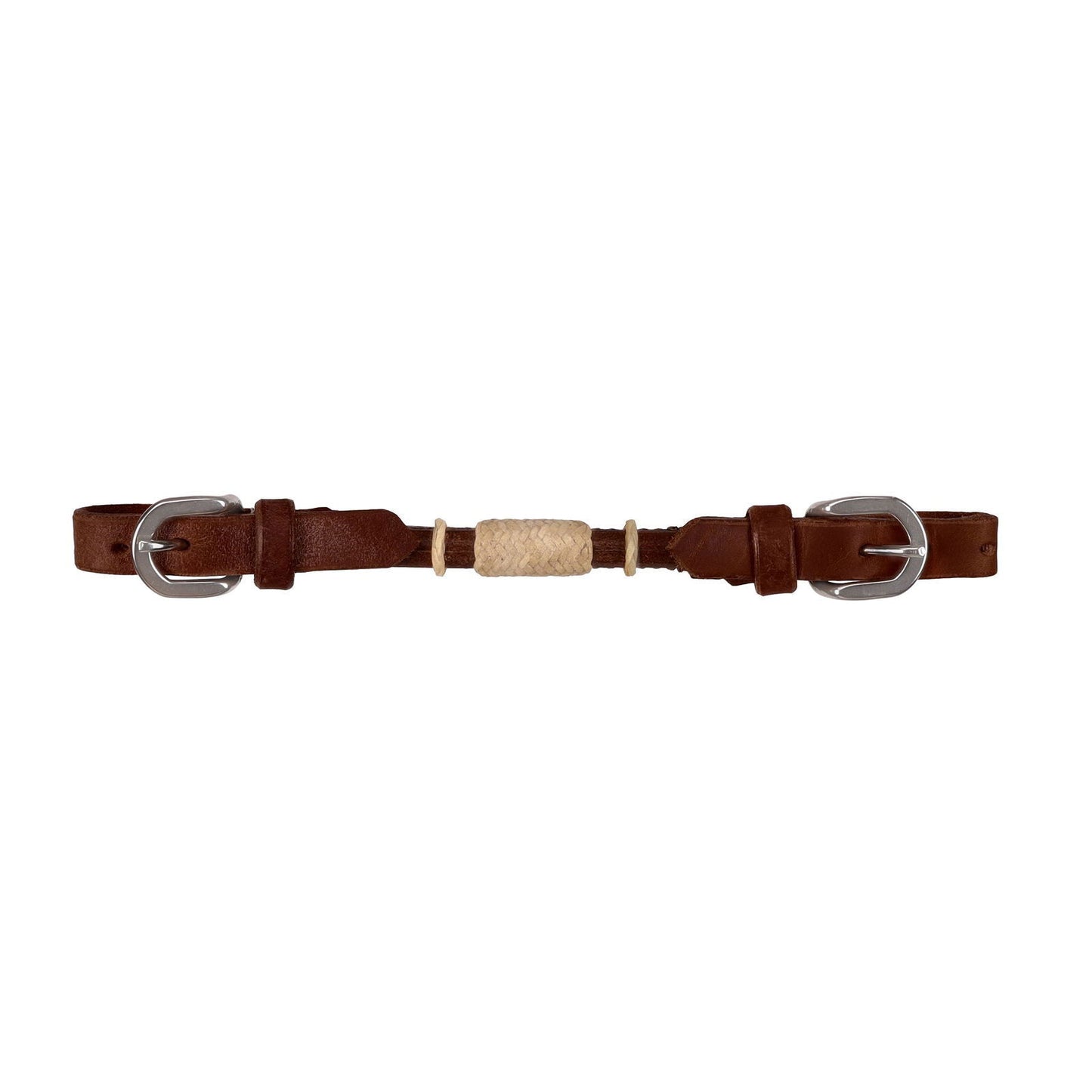 Argentina Cow Leather Rolled Curb Strap with Rawhide - Oiled Leather - Dustybutts Australia