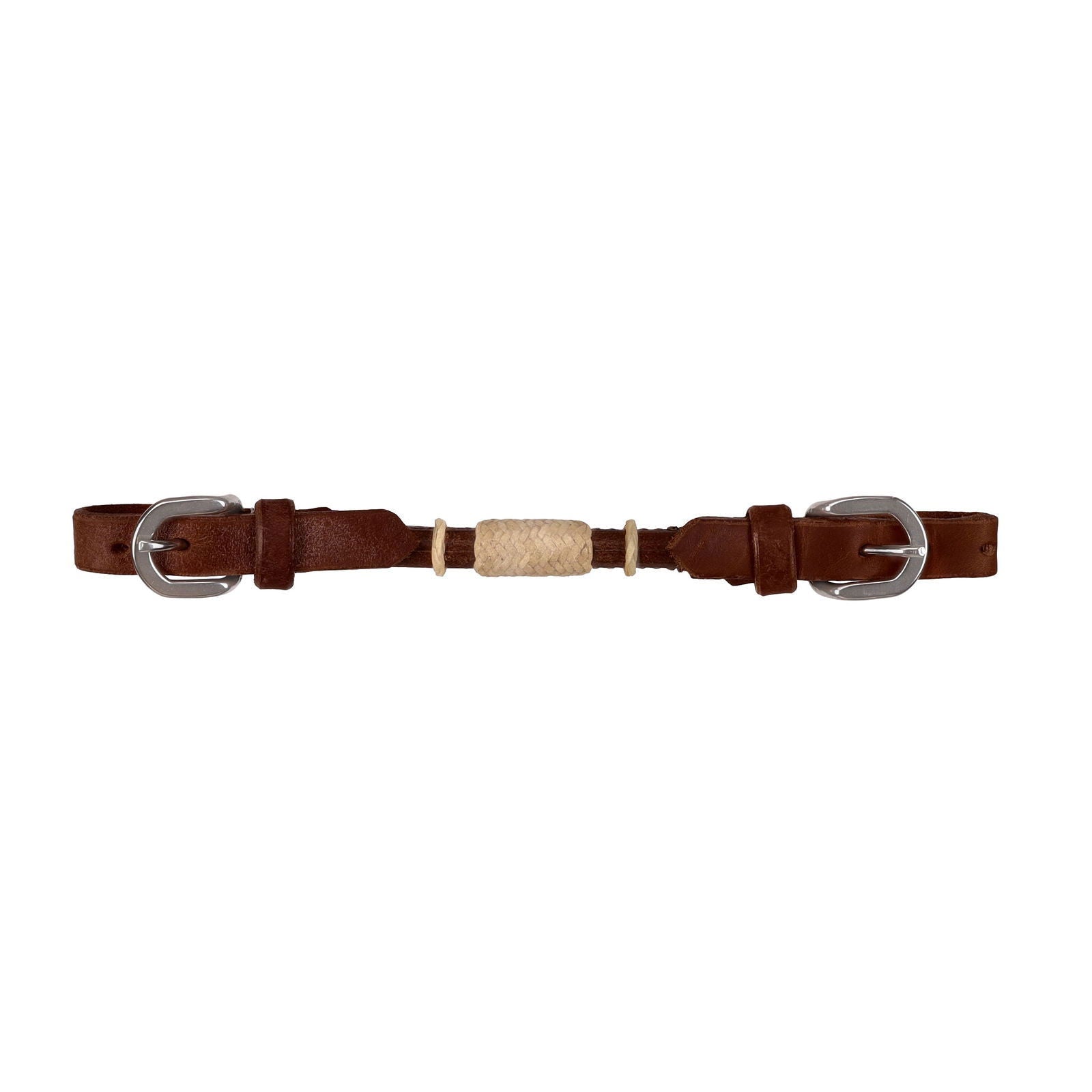 Argentina Cow Leather Rolled Curb Strap with Rawhide - Oiled Leather - Dustybutts Australia