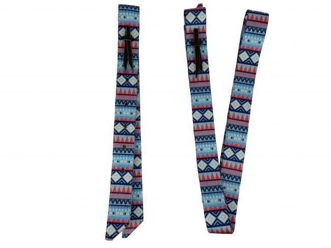 Blue Aztec Print Nylon Tie Strap & Off Billet Set - Dustybutts Australia