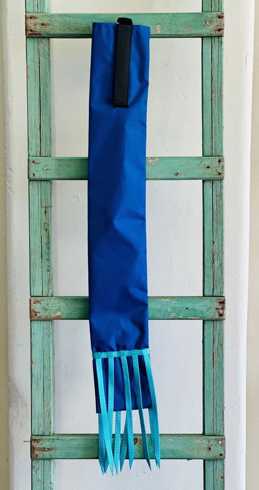 Blue Tail Bag With Turquoise Whippers // Long - Dustybutts Australia
