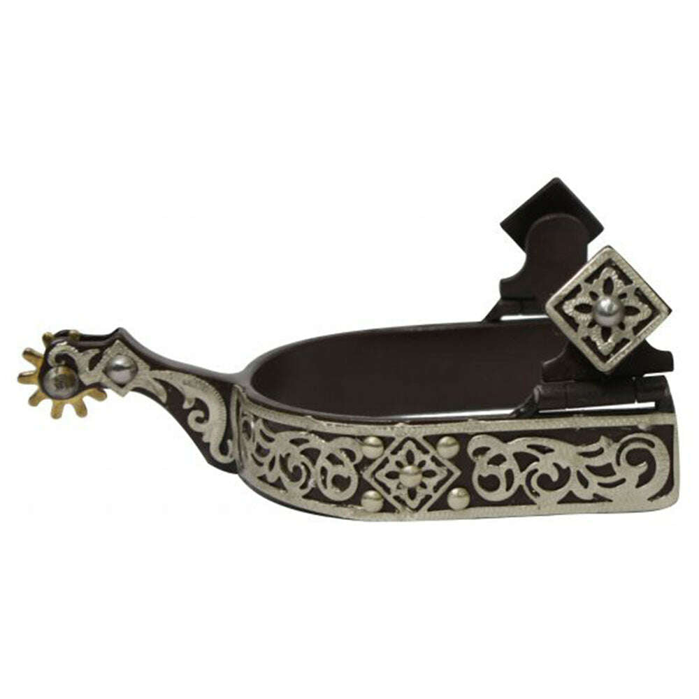 Brown_Steel_Silver_Engraved_Spur_-_Dustybutts_Australia-7508794