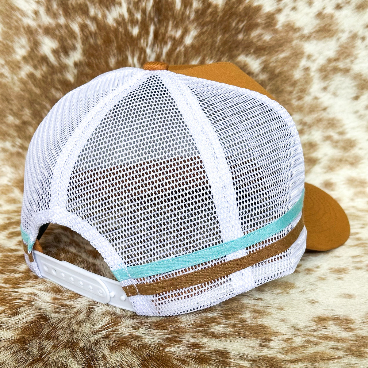 Dustybutts Trucker Cap // Tan & Teal