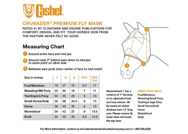 Cashel Crusader Fly Mask Standard With Ears - Dustybutts Australia