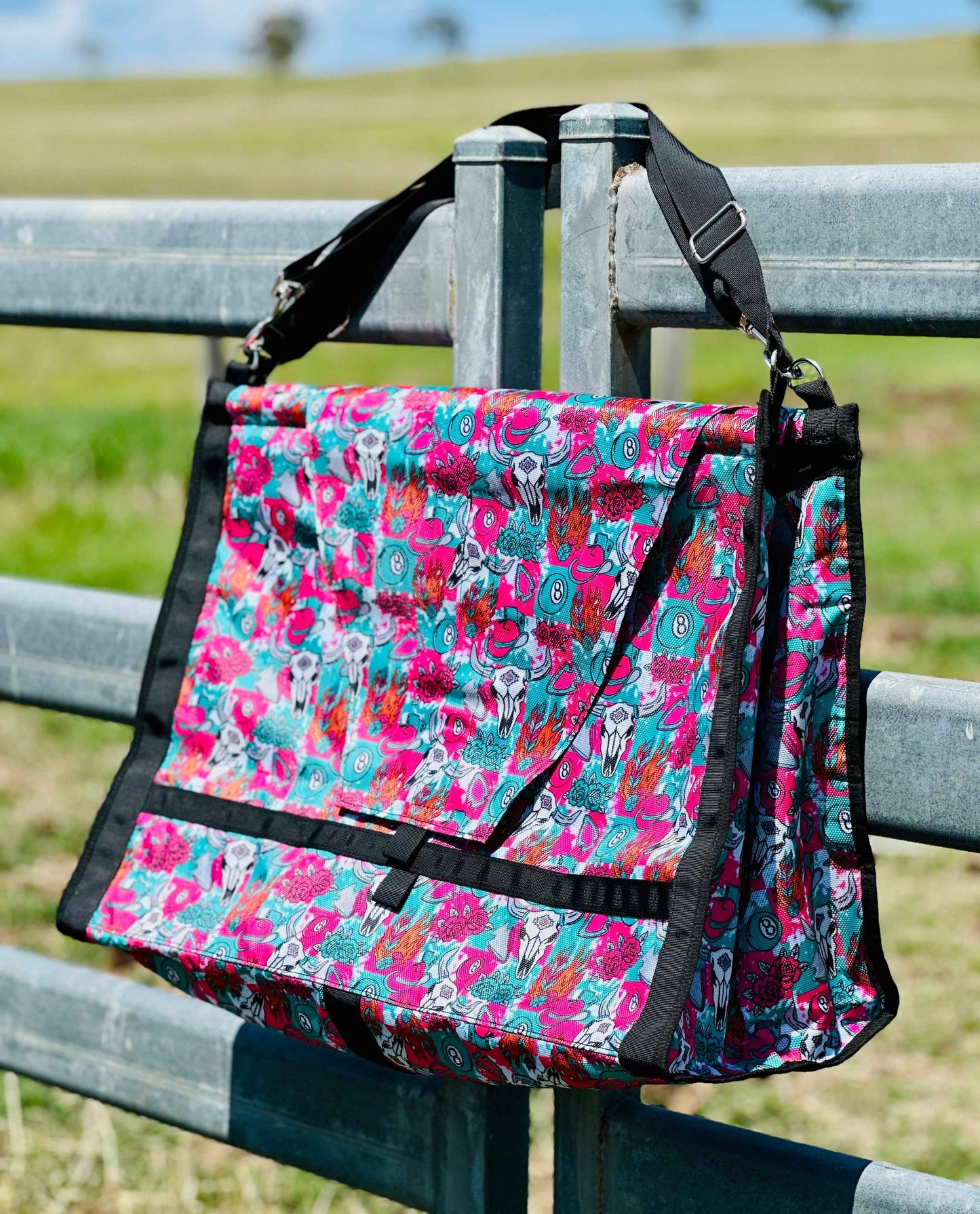 Dustybutts Top Load Hay Bag- Neon Rodeo