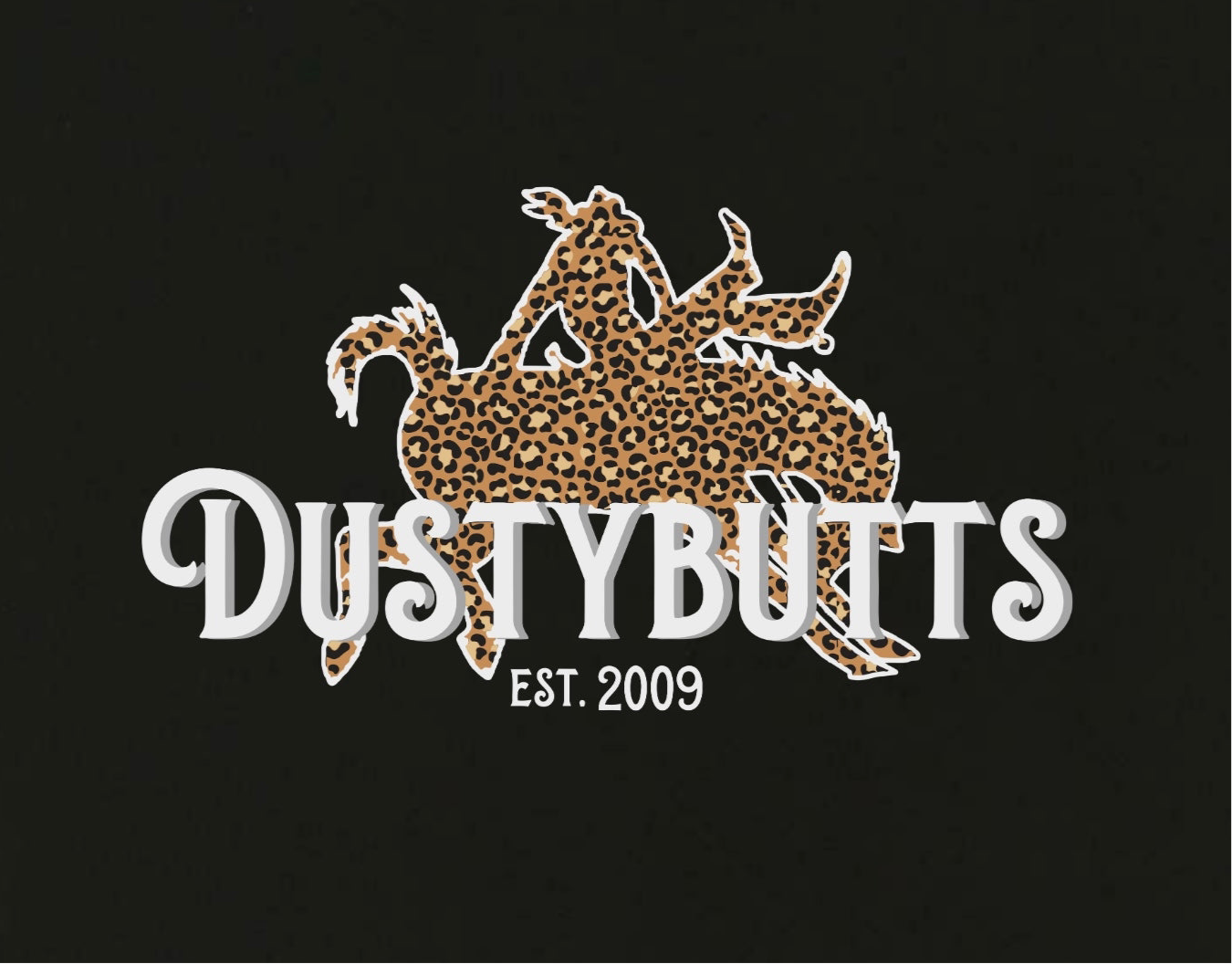 Dustybutts Black 100% Cotton Tee - ‘Leopard’ - Dustybutts Australia