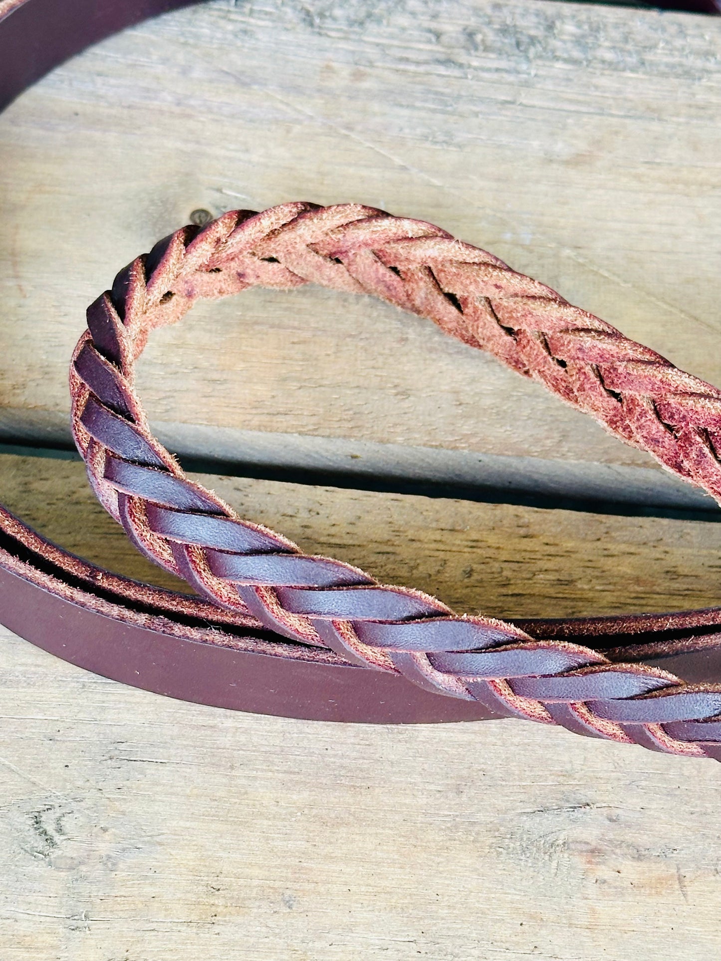Argentine Leather Plaited Barrel Racing / Roping Reins