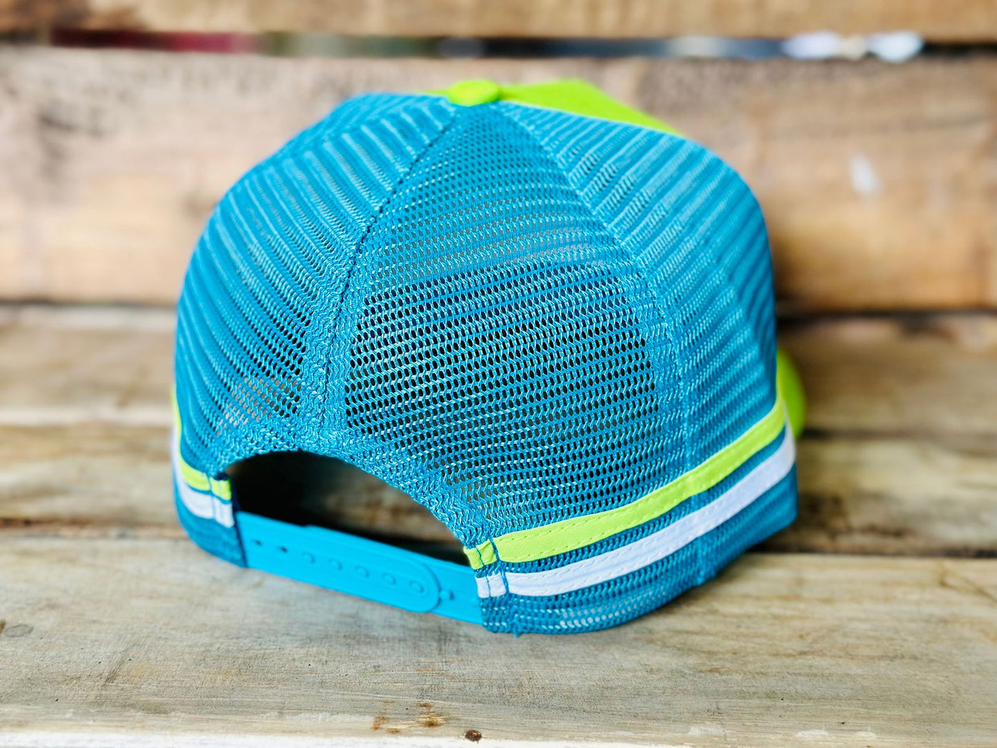 Dustybutts Trucker Cap // Lime & Blue - Dustybutts Australia