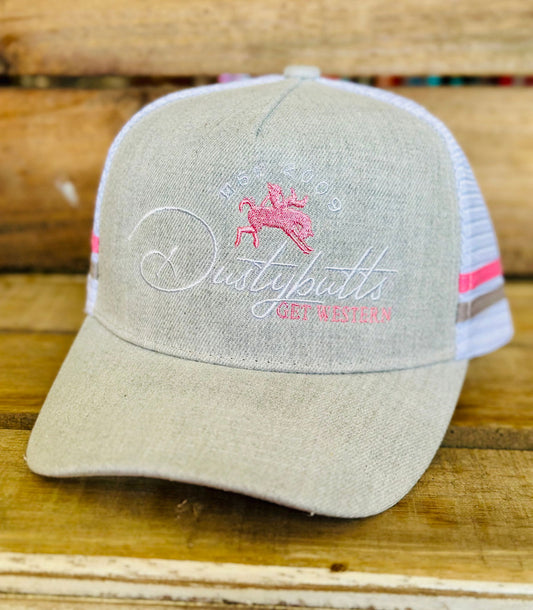Dustybutts Trucker Cap //  Pink & Grey - Dustybutts Australia