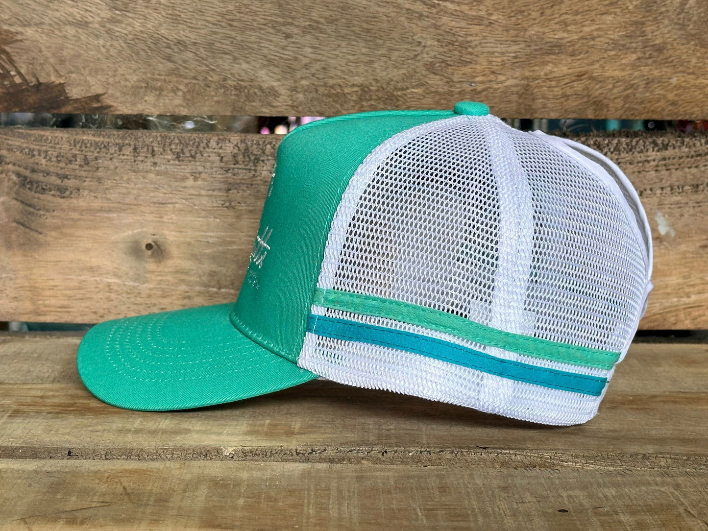 Dustybutts Trucker Cap // Ponytail // Teal - Dustybutts Australia