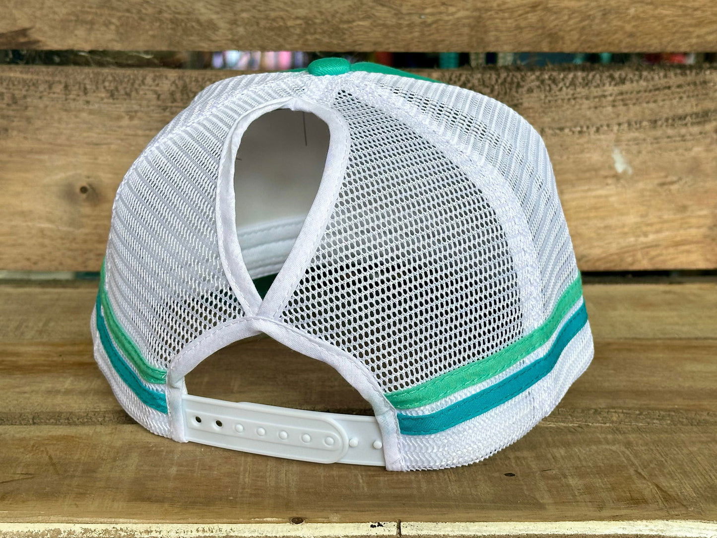 Dustybutts Trucker Cap // Ponytail // Teal - Dustybutts Australia