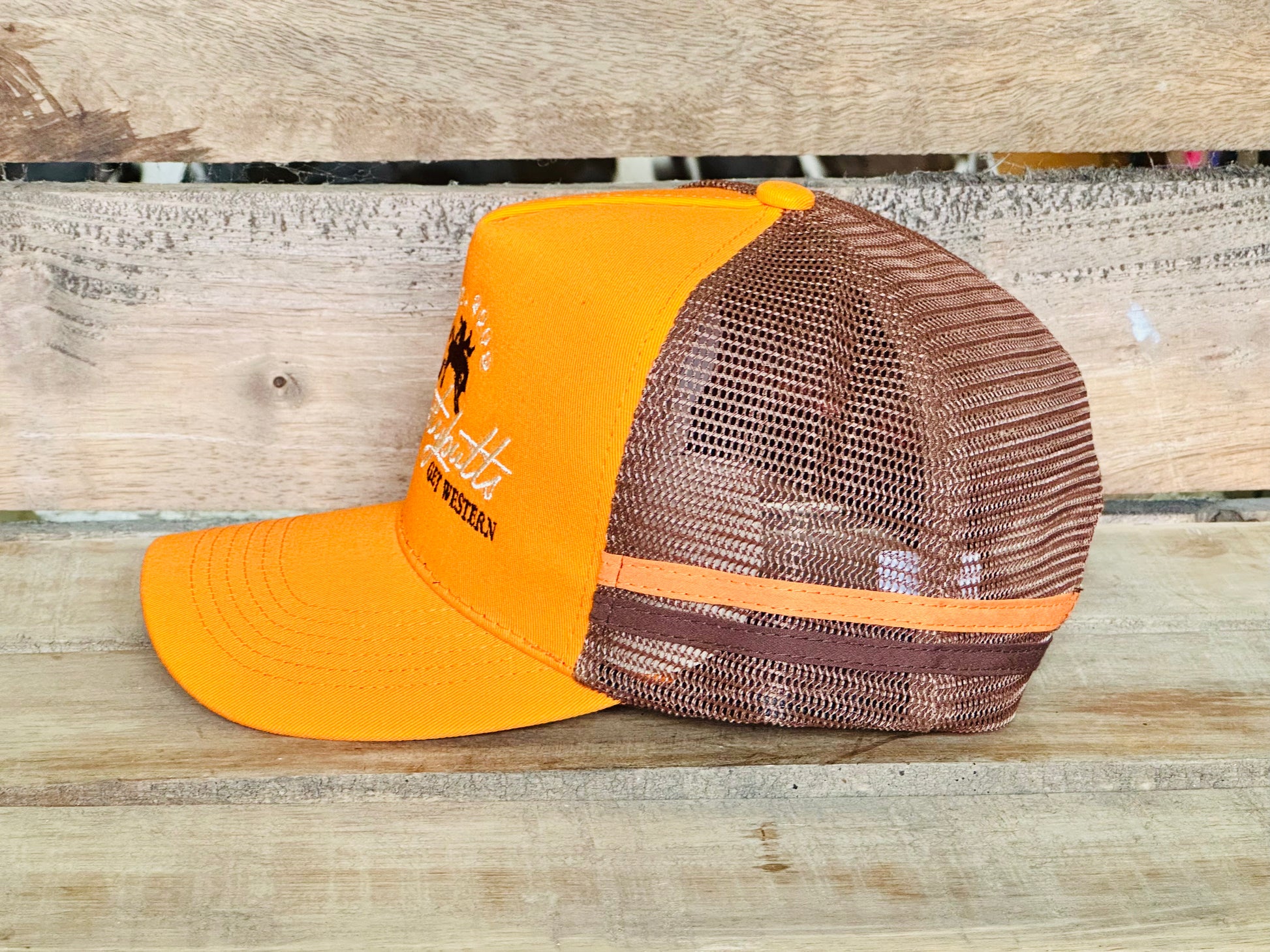 Dustybutts Trucker Cap // Orange & Chocolate - Dustybutts Australia