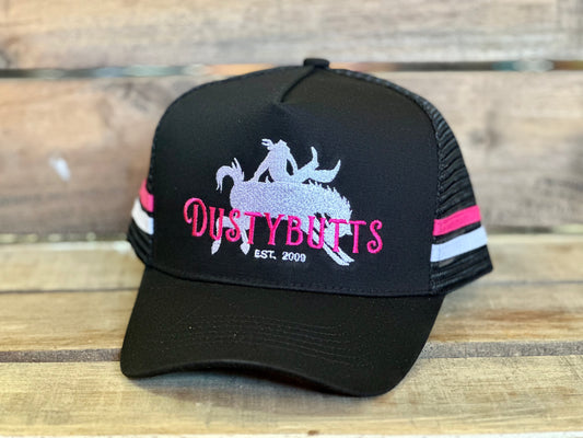 Dustybutts Trucker Cap // Black, Hot Pink & White - Dustybutts Australia