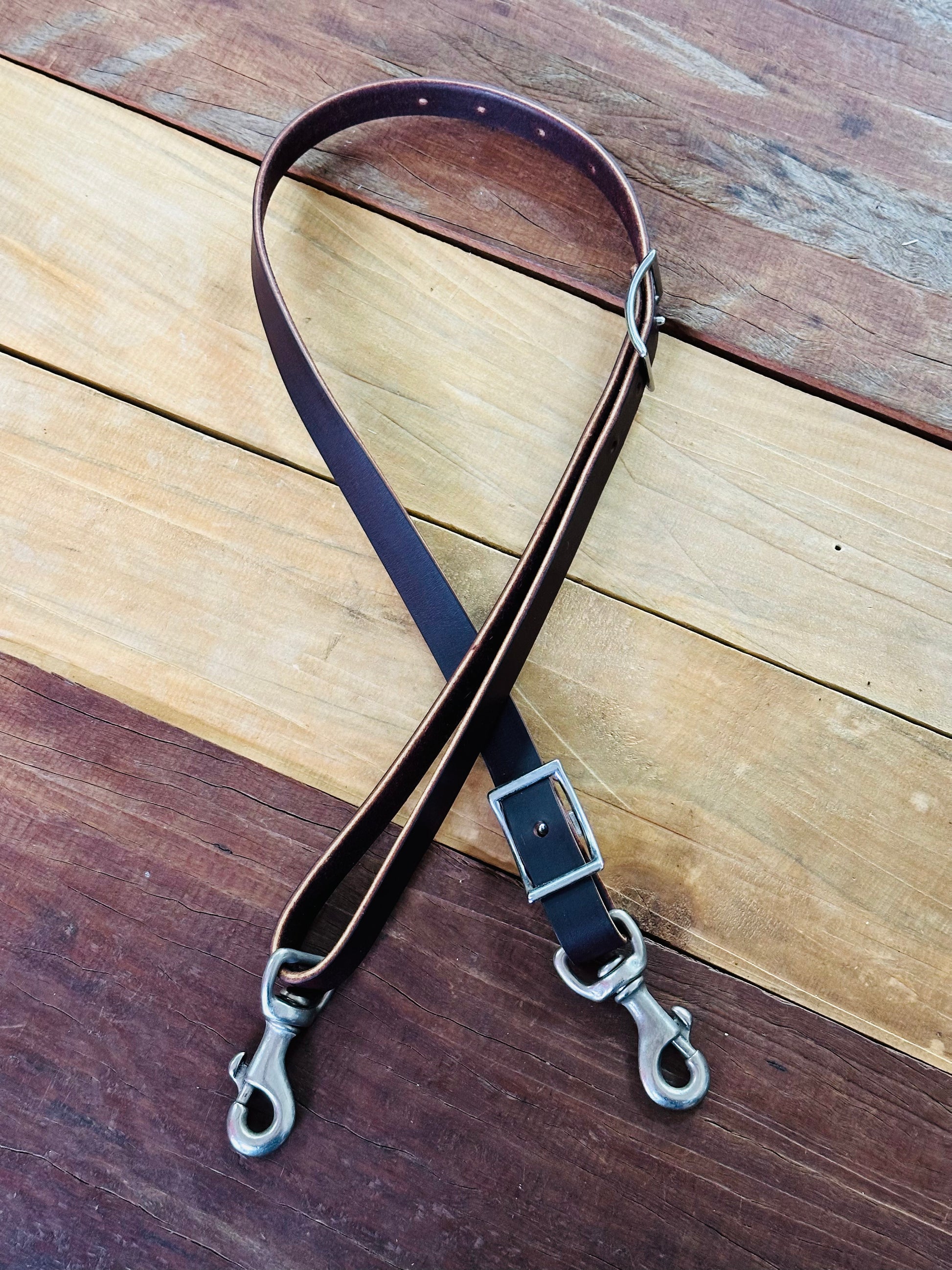 1" Leather Tiedown Strap // Stainless Steel Snaps - Dustybutts Australia