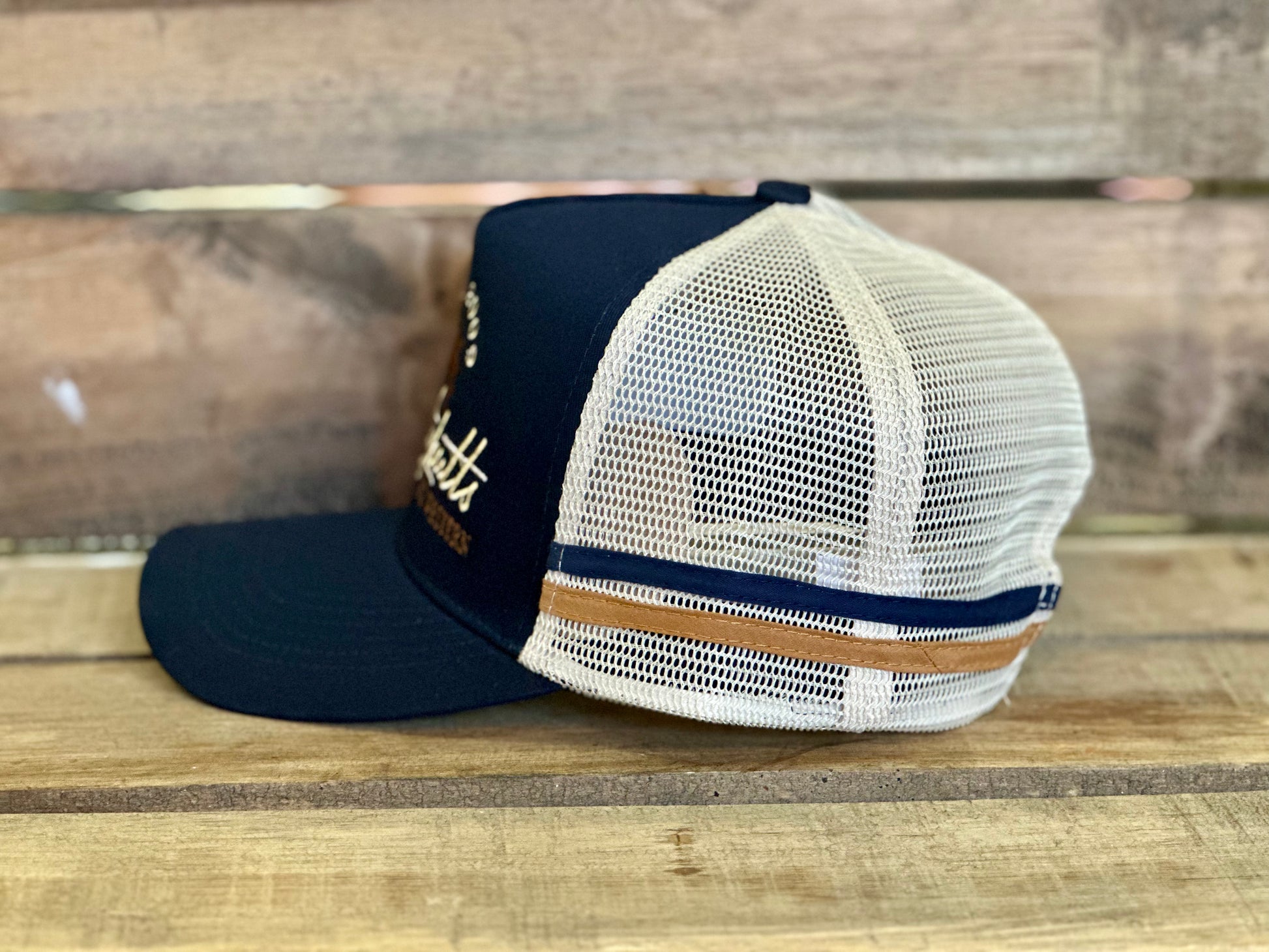 Dustybutts Trucker Cap // Navy & Tan - Dustybutts Australia