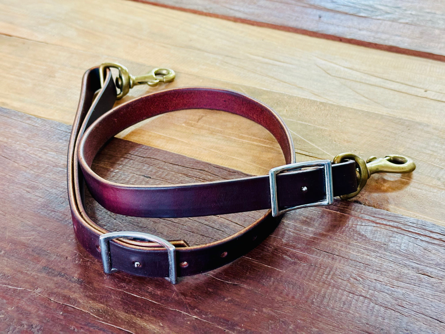 1" Leather Tiedown Strap // Brass Snaps - Dustybutts Australia
