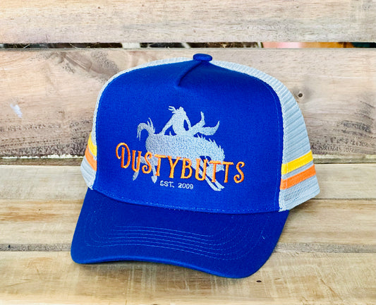 Dustybutts Trucker Cap // Blue, Orange & Yellow - Dustybutts Australia