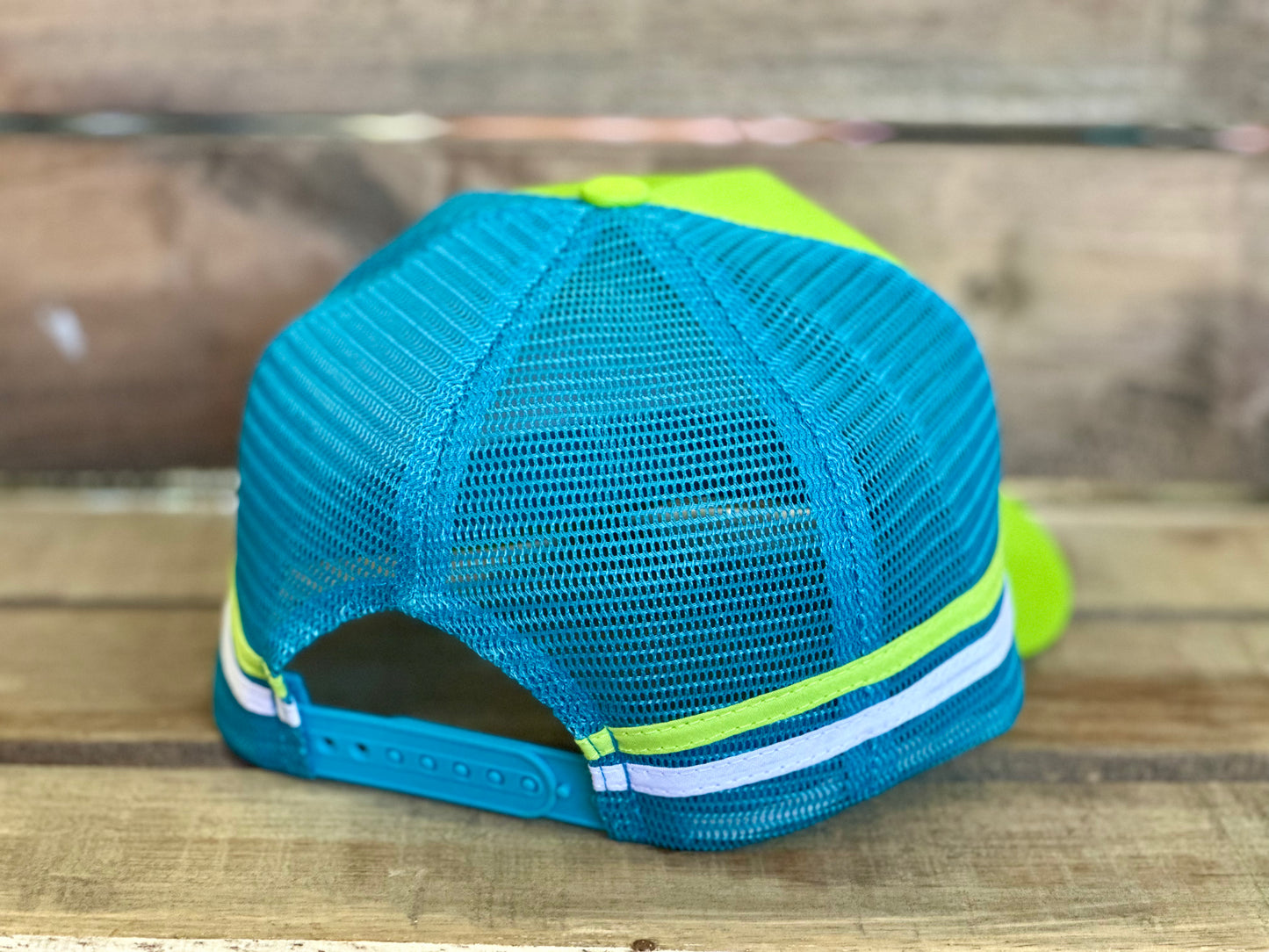 Dustybutts Trucker Cap // Lime & Blue - Dustybutts Australia