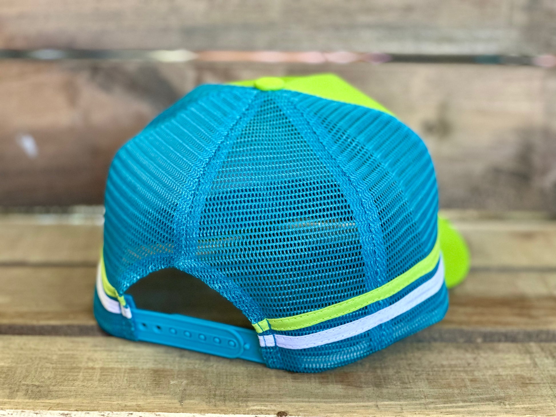 Dustybutts Trucker Cap // Lime & Blue - Dustybutts Australia