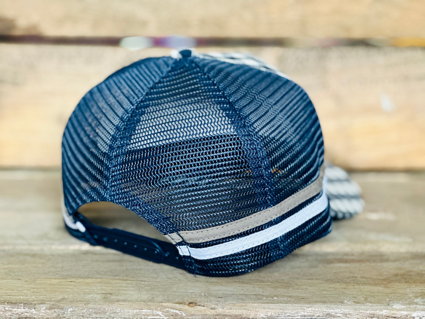 Dustybutts Trucker Cap // Navy Gingham
