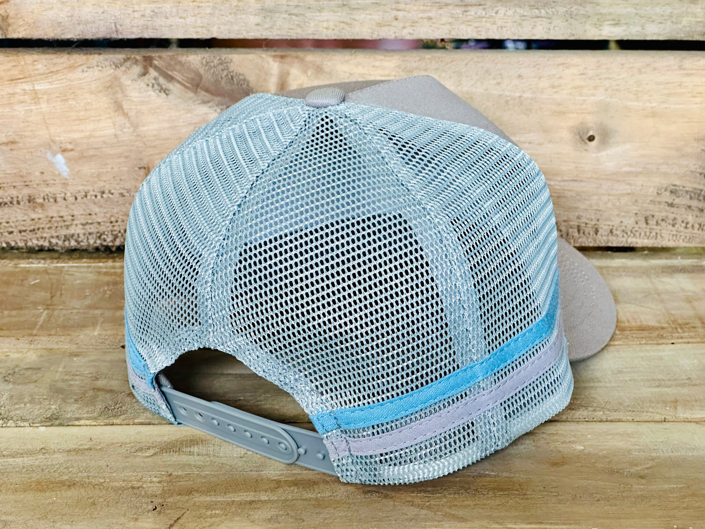 Dustybutts Trucker Cap // Light Grey & Blue