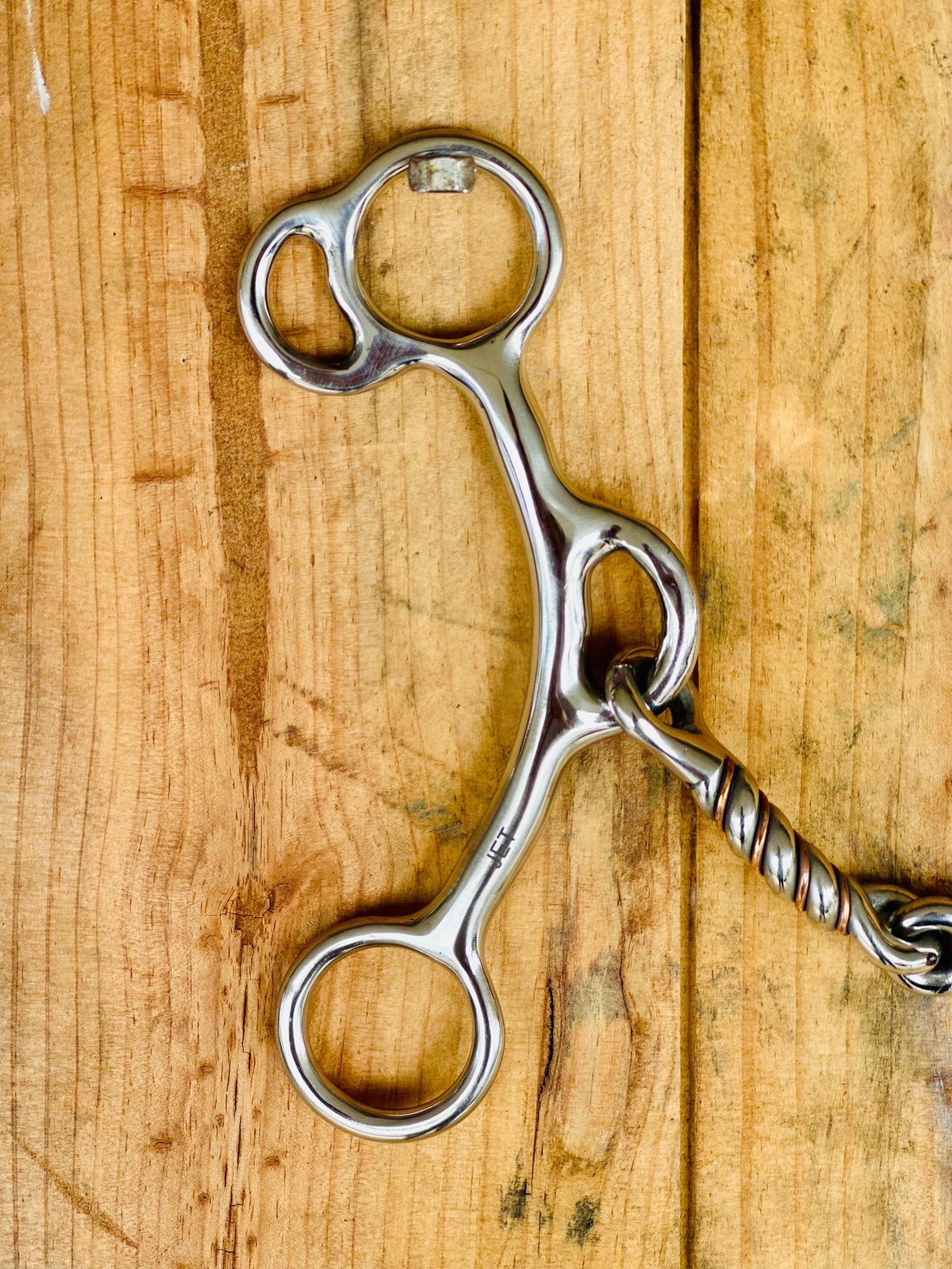 Dustybutts ‘Jet’ Twisted Three Piece Reverse Gag Bit With Cricket