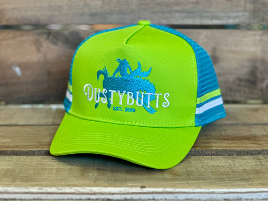 Dustybutts Trucker Cap // Lime & Blue - Dustybutts Australia