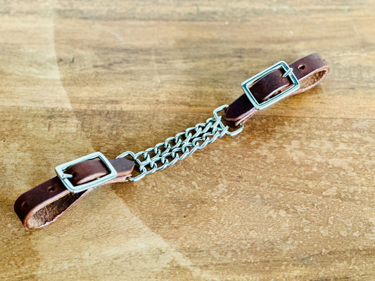 Harness Leather Adjustable Curb Chain - Dustybutts Australia