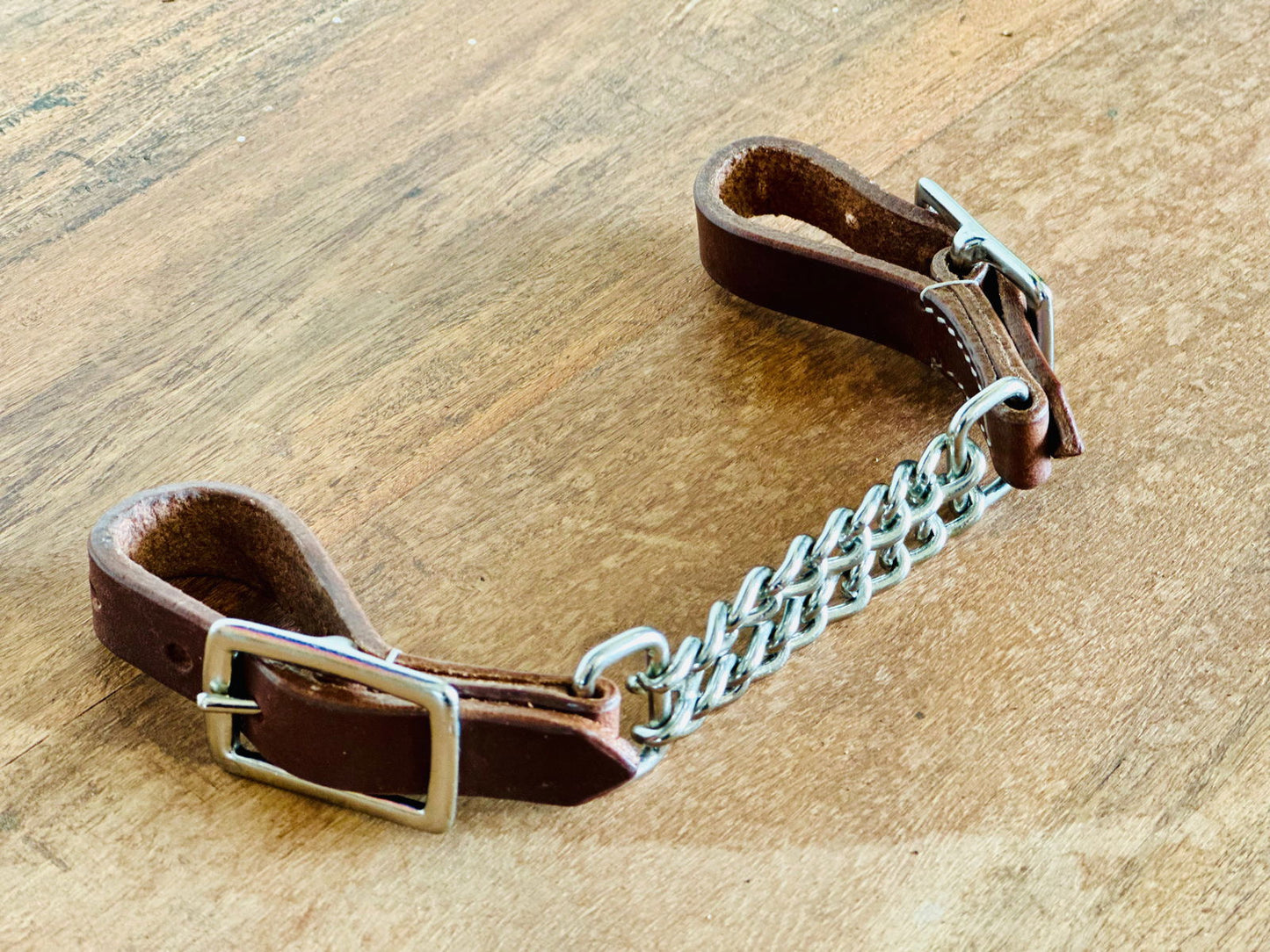Harness Leather Adjustable Curb Chain - Dustybutts Australia