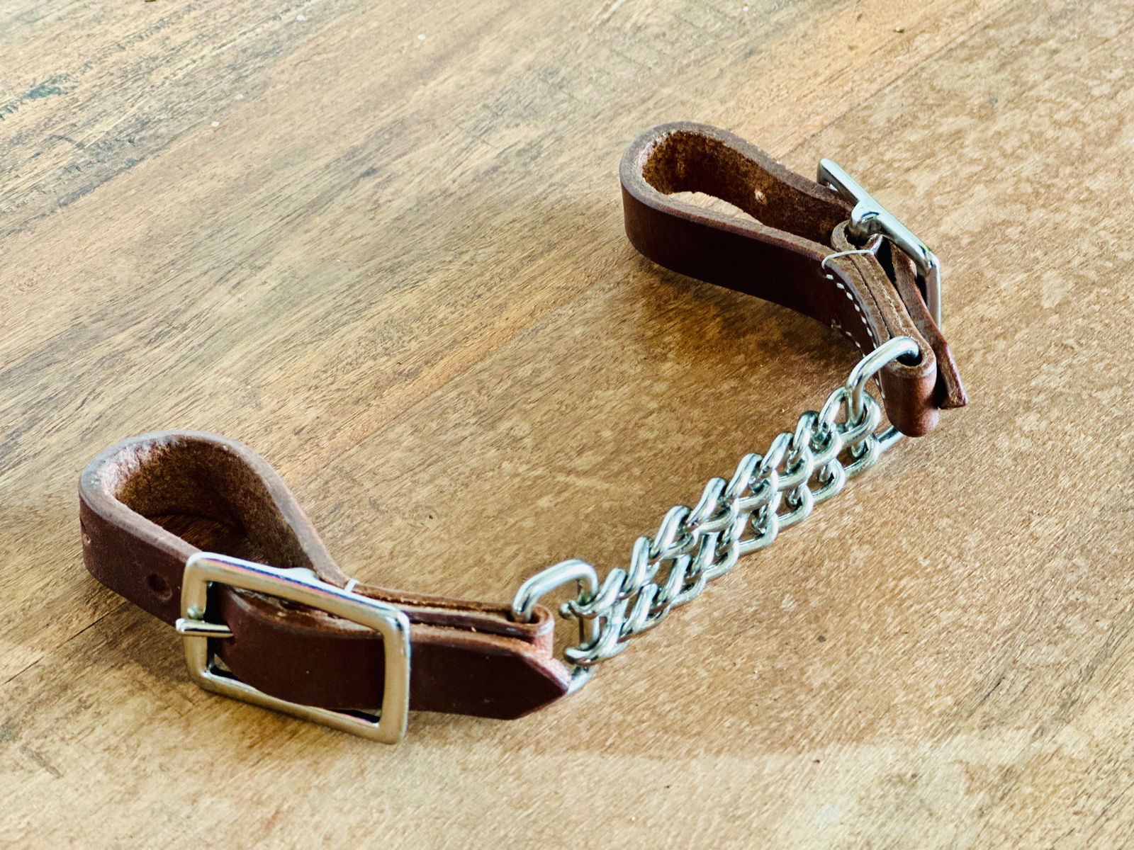 Harness Leather Adjustable Curb Chain - Dustybutts Australia