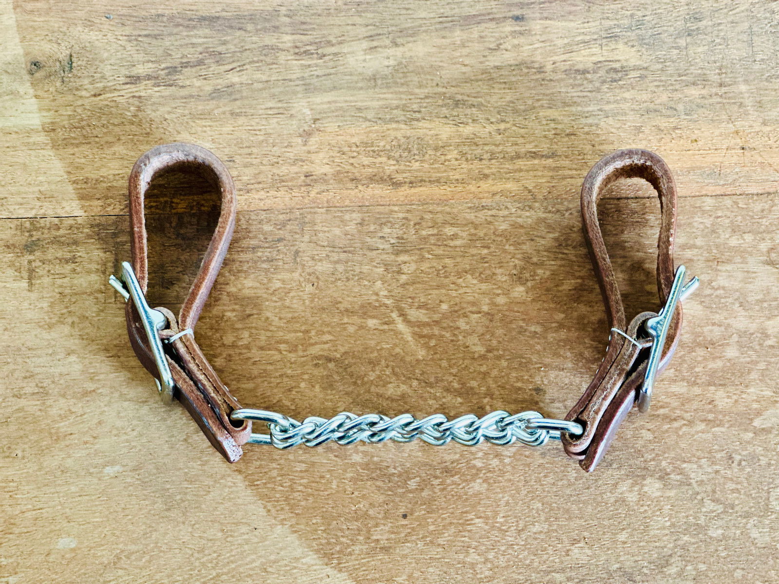 Harness Leather Adjustable Curb Chain - Dustybutts Australia