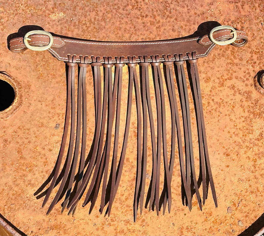 Harness Leather Adjustable Fly Veil // Brass Buckle - Dustybutts Australia