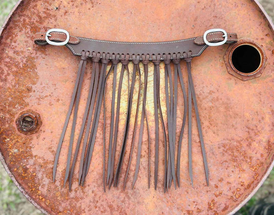 Harness Leather Adjustable Fly Veil // Silver Buckle