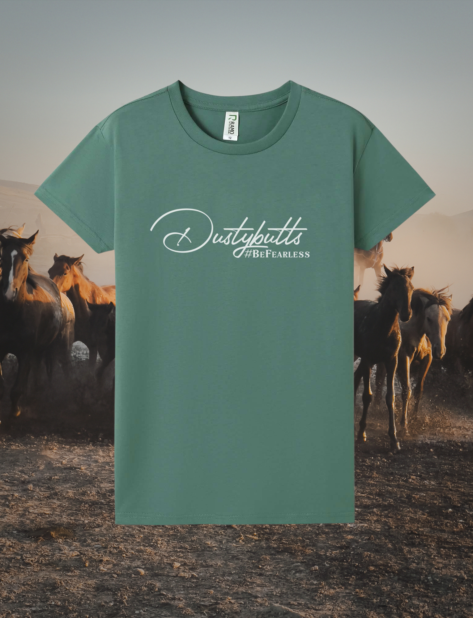 Dustybutts Slate Green 100% Cotton Tee - Dustybutts Australia