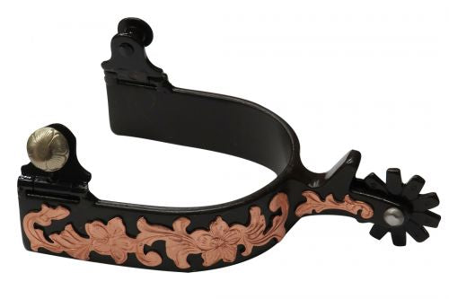 Brown Steel Spur With Rose Gold Design