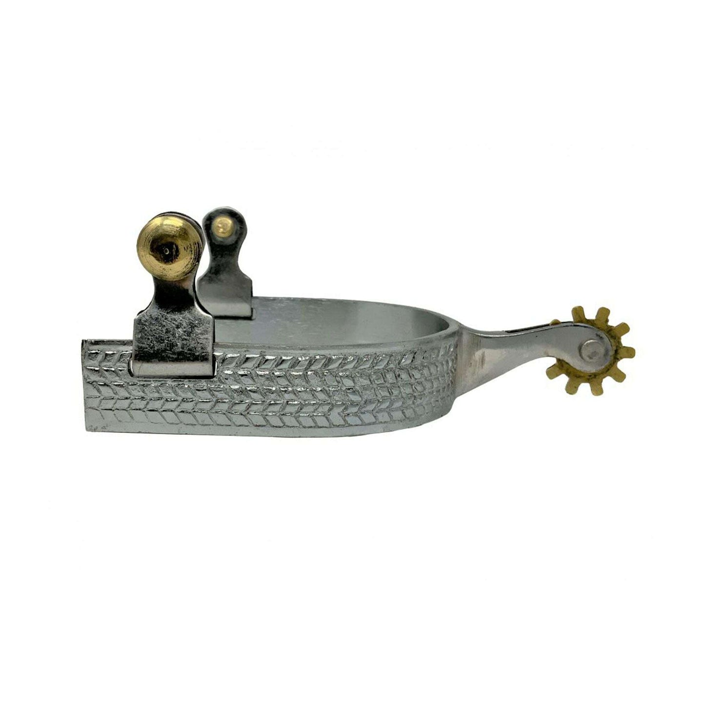 Chrome Plated Men’s Spurs With Stamped Design