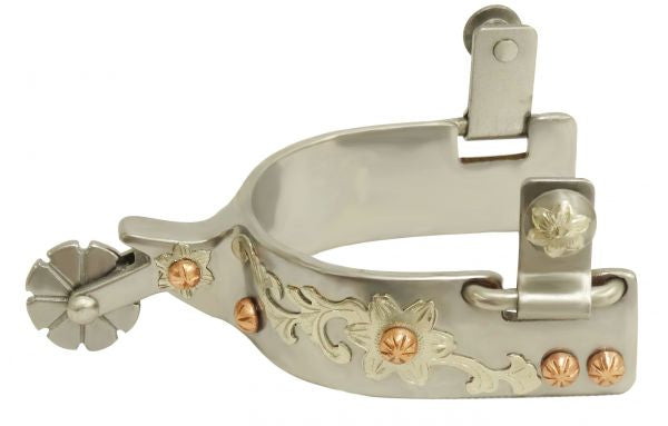 Ladies Stainless Steel Spurs With Copper Studs