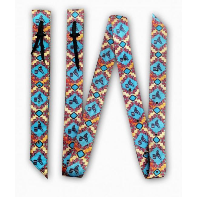 Barrel Racer Print Nylon Tie Strap and Off Billet Set