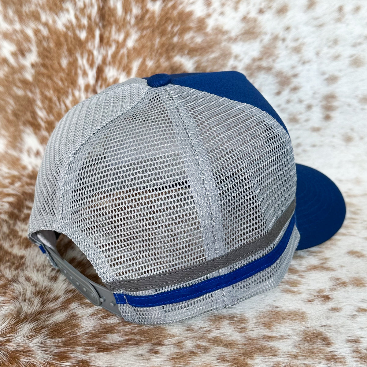 Dustybutts Trucker Cap // Grey & Royal Blue
