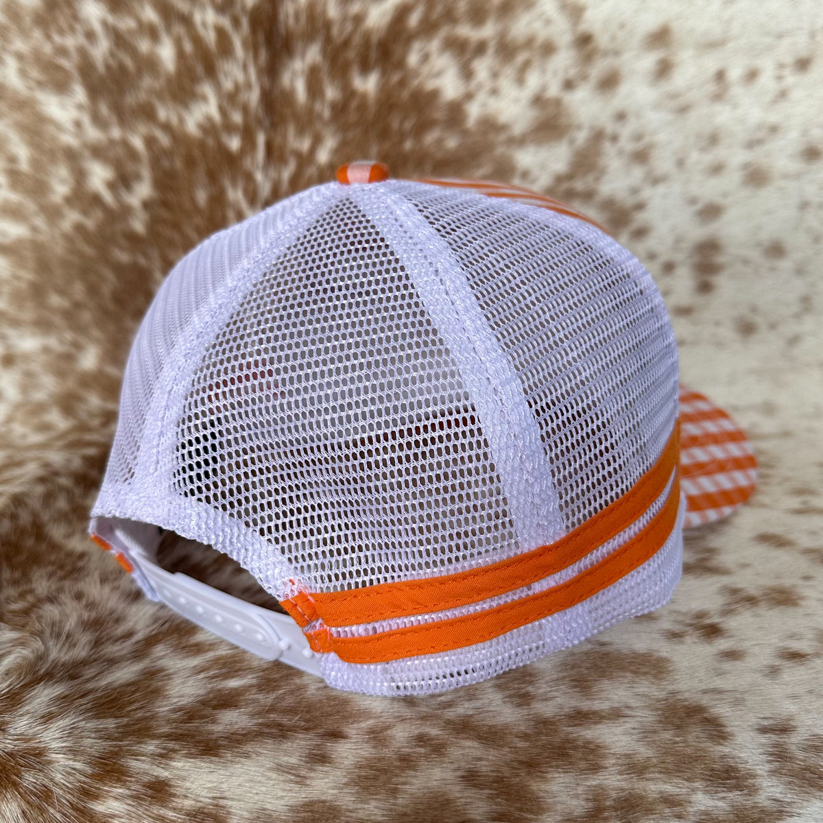 Dustybutts Trucker Cap // Orange Gingham