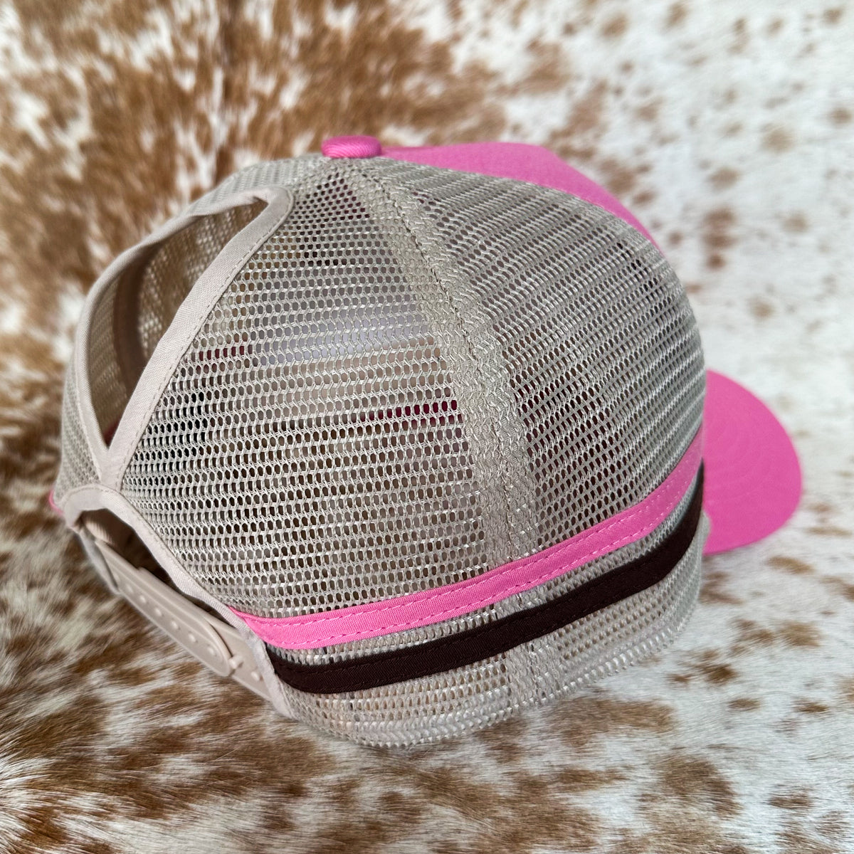 Dustybutts Trucker Cap // Ponytail // Pink & Cream