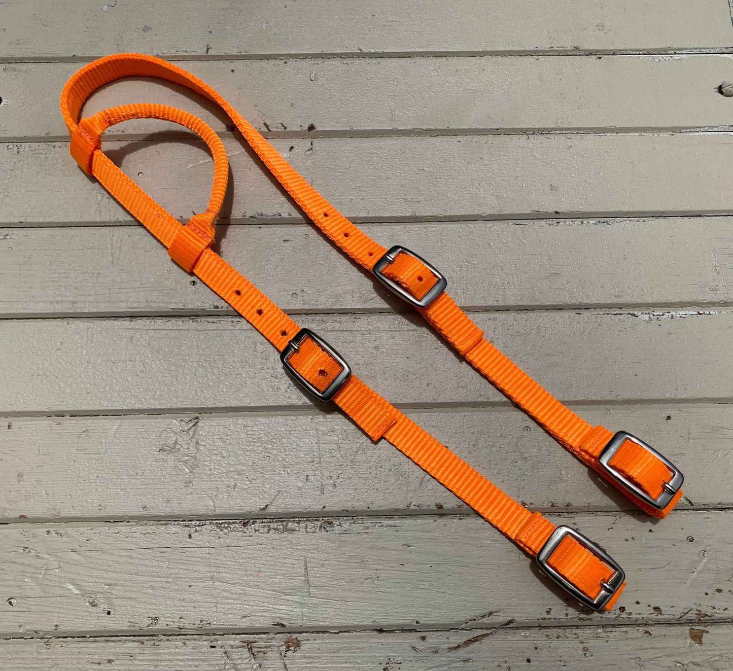 Nylon One Eared Quick Change Bridle // Orange - Dustybutts Australia
