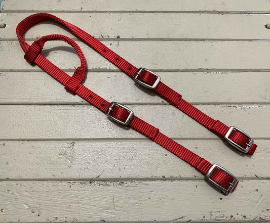 Nylon One Eared Quick Change Bridle // Red - Dustybutts Australia