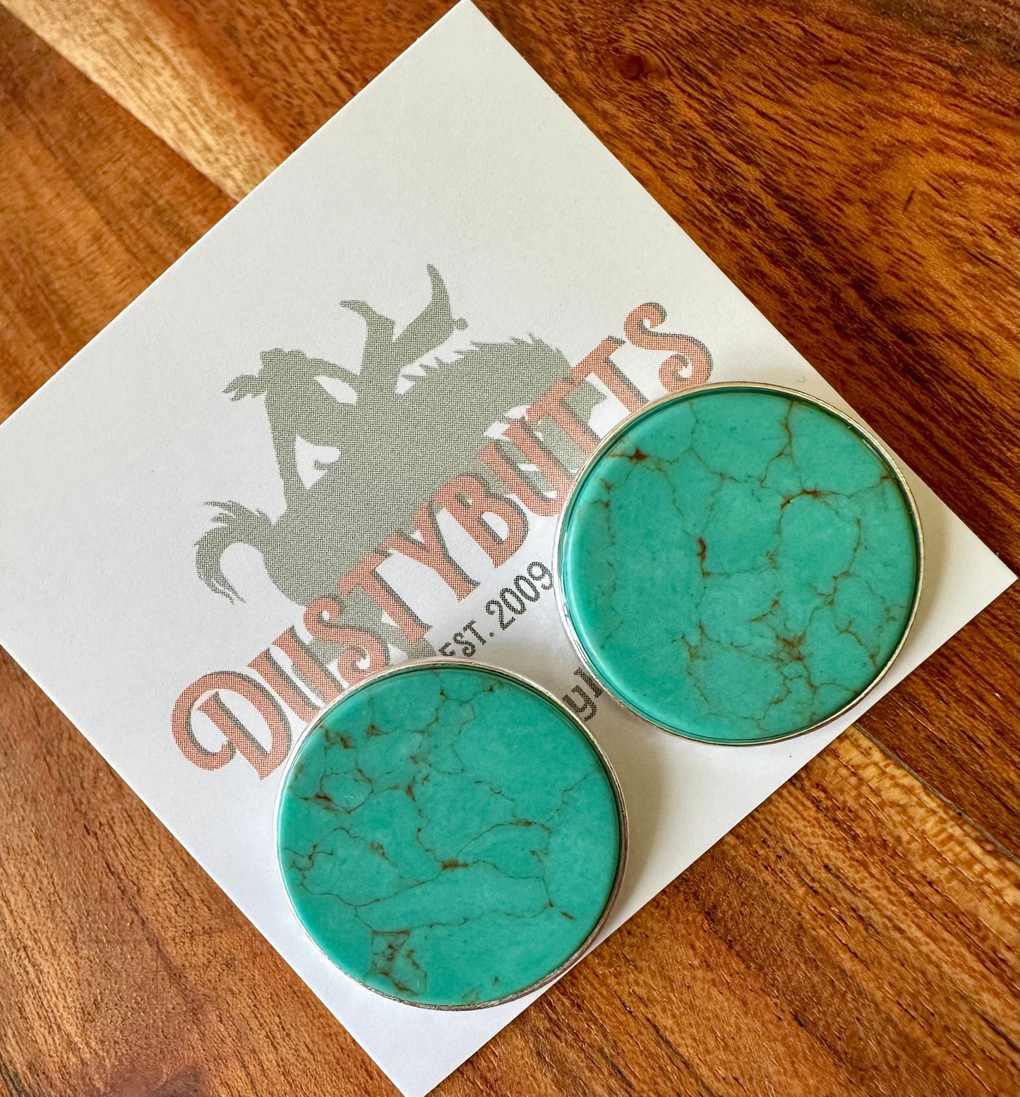 Silver & Turquoise Stone Earrings - Dustybutts Australia