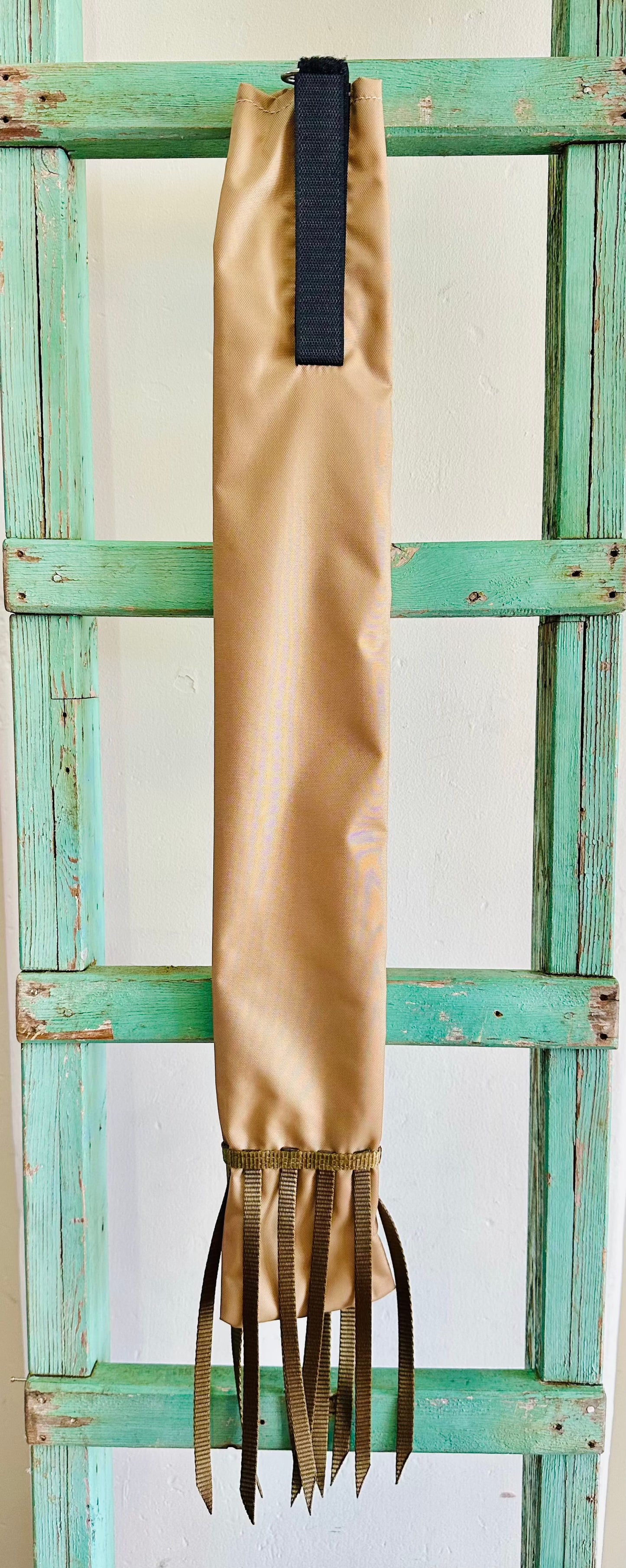 Tan Tail Bag With Gold Whippers // Long - Dustybutts Australia