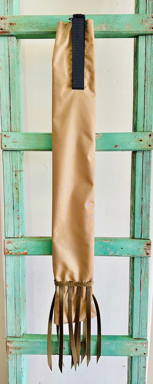 Tan Tail Bag With Gold Whippers // Long - Dustybutts Australia