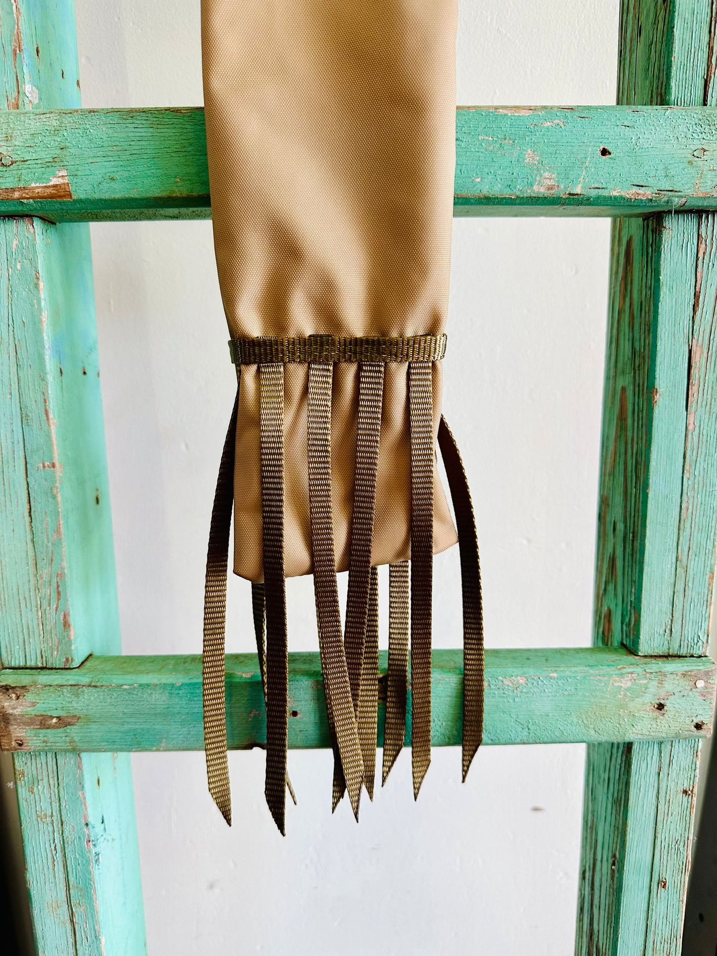 Tan Tail Bag With Gold Whippers // Long - Dustybutts Australia